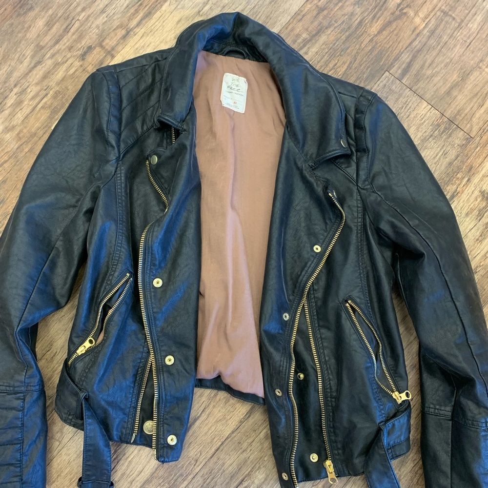 Free people flux leather coat